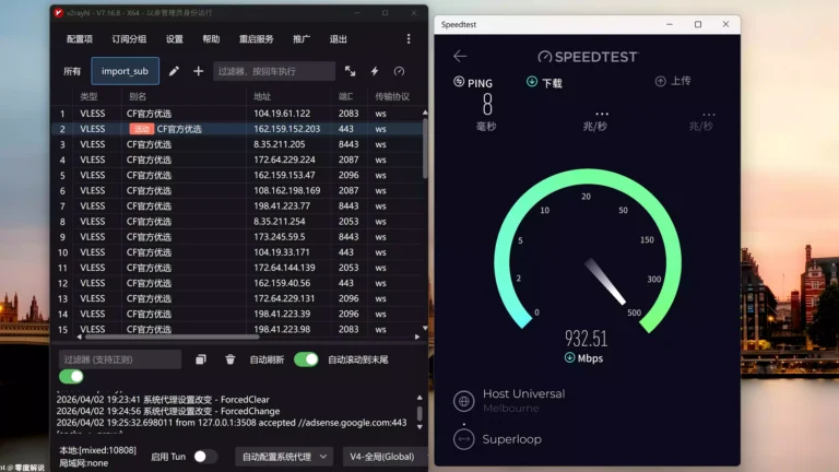 Cloudflare節點測速與配置圖